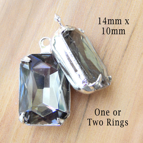 black diamond octagon glass jewels