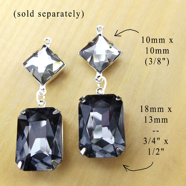 black diamond glass jewels for DIY jewelry