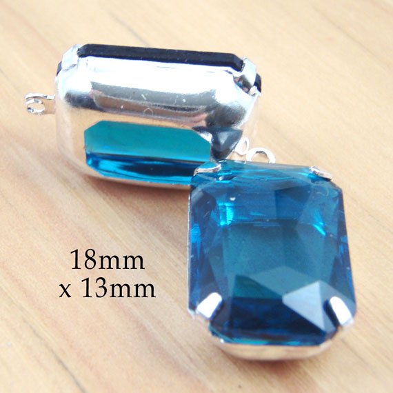 sheer blue zircon octagon beads (glass or rhinestone jewels) in my Etsy shop