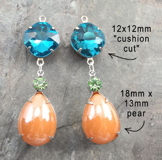 aqua peridot and orange glass jewels available at weekendjewelry1 on etsy