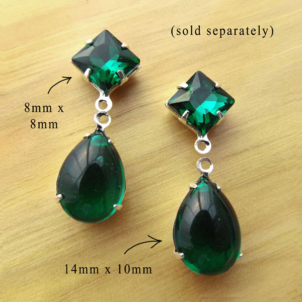 emerald green glass stones