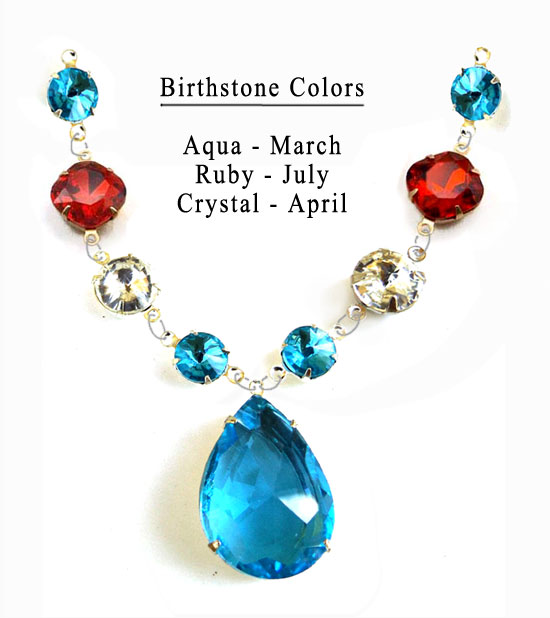 design for Mothers Day necklace using birthstone colors