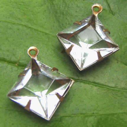 clear glass diamond shape jewels in my Etsy shop