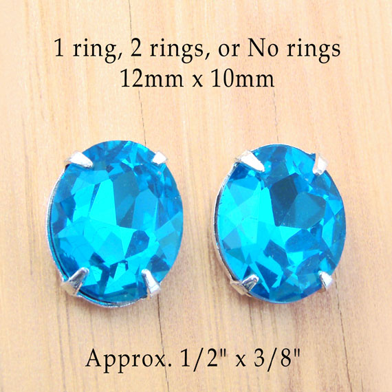 aqua rhinestone button or stud earring jewels
