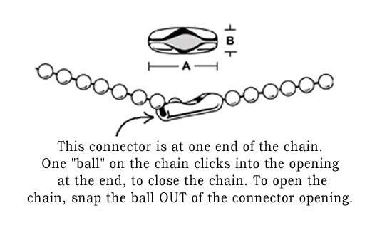 sketch showing how to open a ball chain