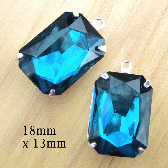 blue zircon octagon jewels in my Etsy shop