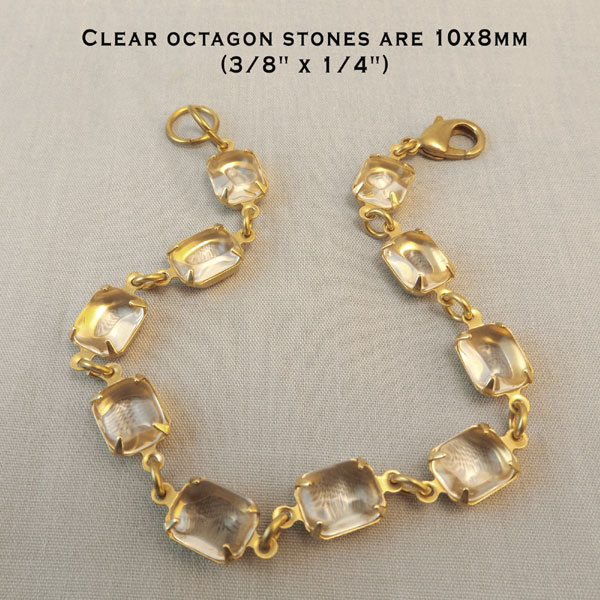 clear glass octagon bracelet