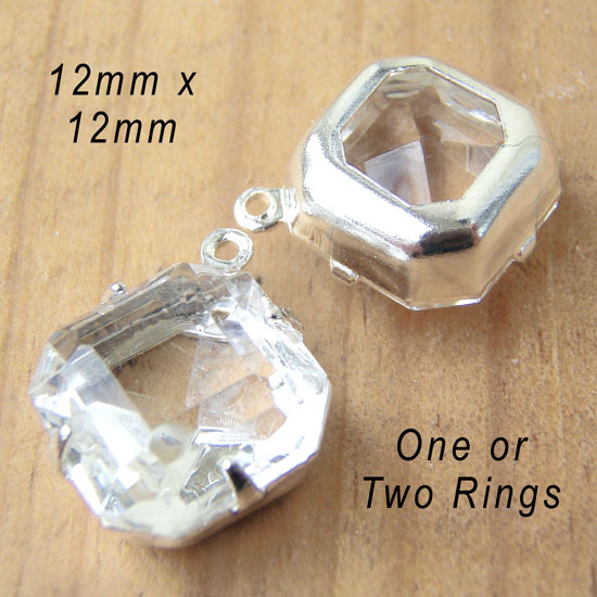 clear vintage glass octagon beads from Weekendjewelry1 on Etsy