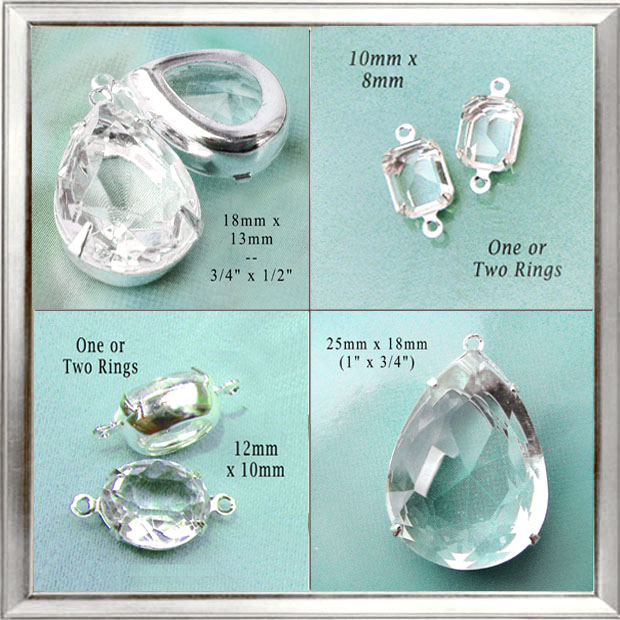 clear glass jewels in my jewelry supplies shop
