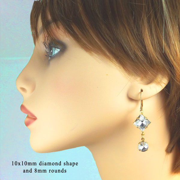 do it yourself crystal earrings with geometric shapes