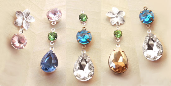 do it yourself earring designs - glass jewel earrings