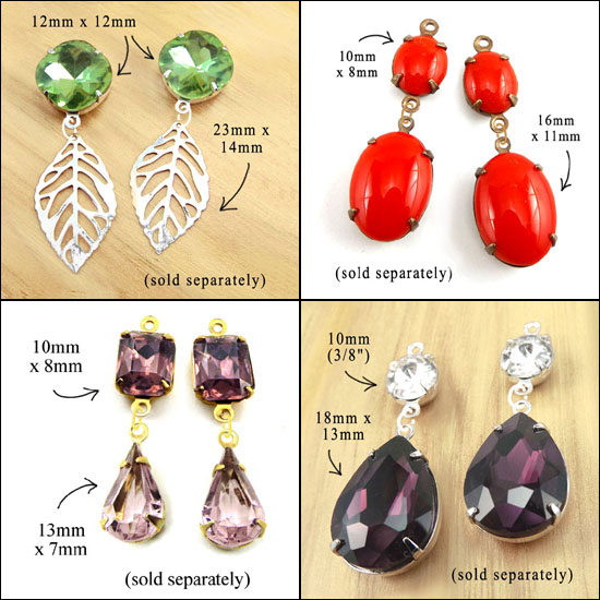 earring design ideas featuring glass gems and charms from weekendjewelry1 on etsy