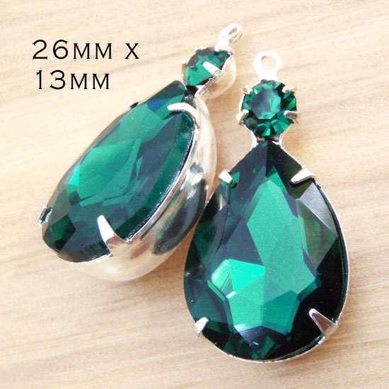 emerald green teardrop glass jewels 