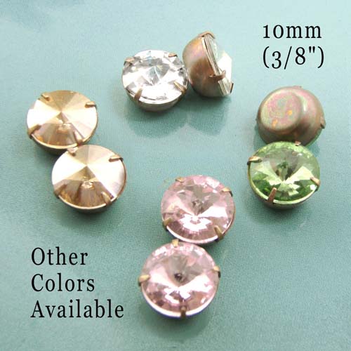 Rivoli rhinestone jewels for button or stud earrings