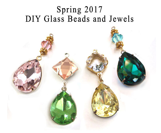 framed glass beads and jewels in pretty colors for Spring 2017
