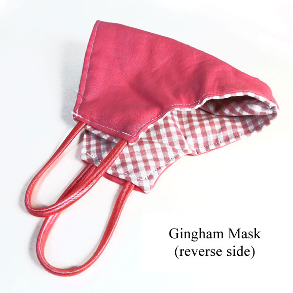 reverse side of the gingham mask made by Lacy Monogramming