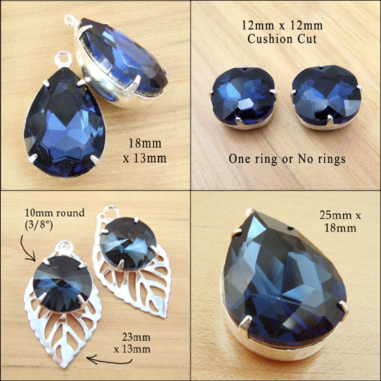 navy blue or montana sapphire glass jewels 