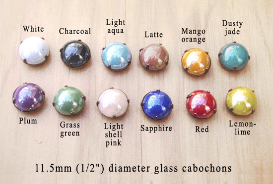 opaque glass cabochons in many colors