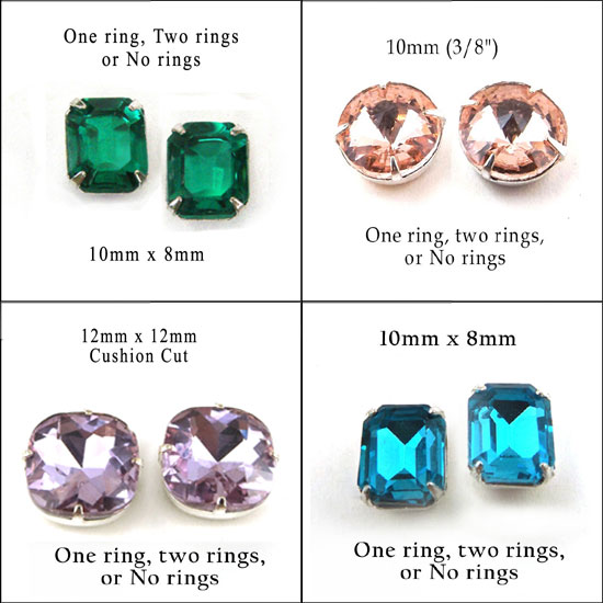 classic rhinestone and vintage glass stud earring jewels