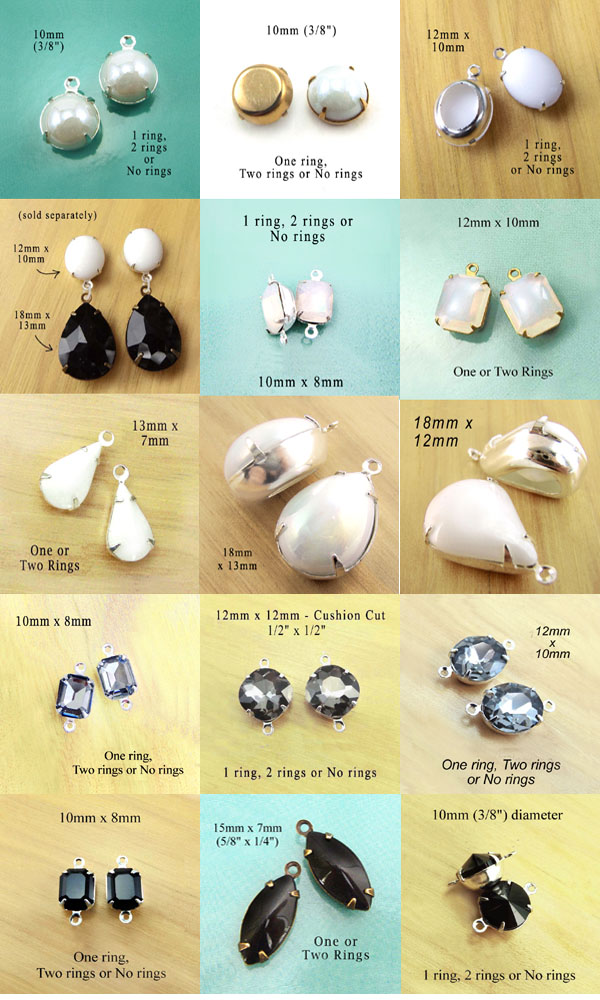 white and black glass jewels in my online shop